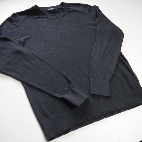 Quince Men’s Organic Cotton Crewneck Sweater – Size L, Black - Picture 1 of 8